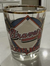 MLB Atlanta Braves Tomahawk Shot Glass Hunter Vtg USA Shooter Barware Jigger