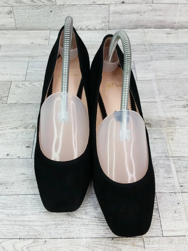 Zapatos de salón para mujer J Crew negros de gamuza Kate de tacón ancho talla 8 tacones Foto 2 de 4