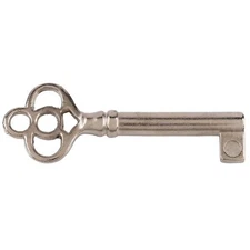 Nickel Plated Hollow Barrel Skeleton Key For Cabinet Doors Dresser Drawers Grand