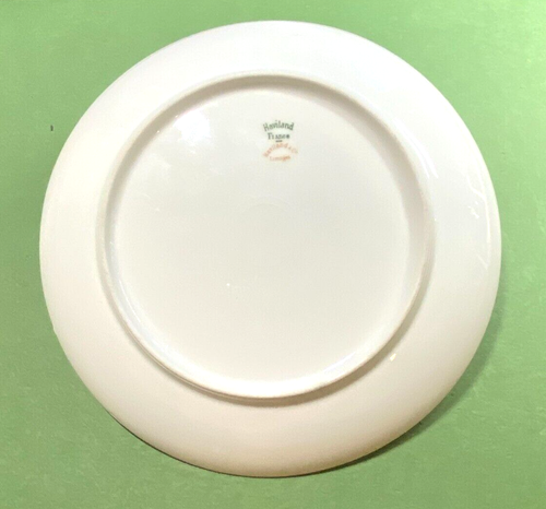 Haviland Limoges France Gold Rimmed 7 1/2" Plate Green Leaves and Vines Pattern - Picture 4 of 7