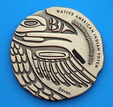 Raven Geocoin Bronze Color Native American Indian Totem - DISCOUNT AVAILABLE