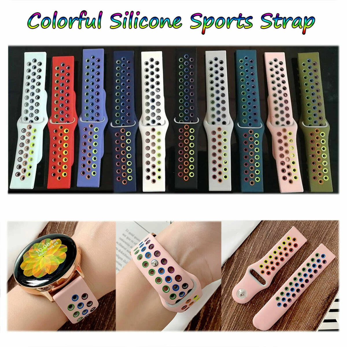 Rainbow fitbit online strap