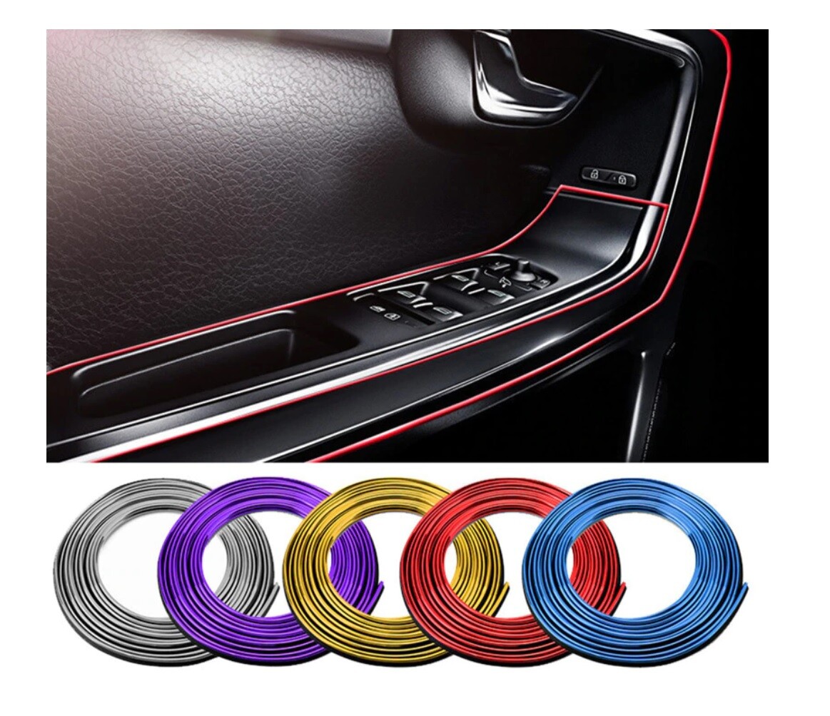 Strisce Decorative Auto CTRICALVER 5m - Rosso Galvanico, Flessibili Per Interni