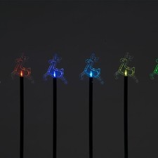Christmas Decoration LED Stakes Reindeer Path Lights Set Of 6 RGB 60cm RS05419