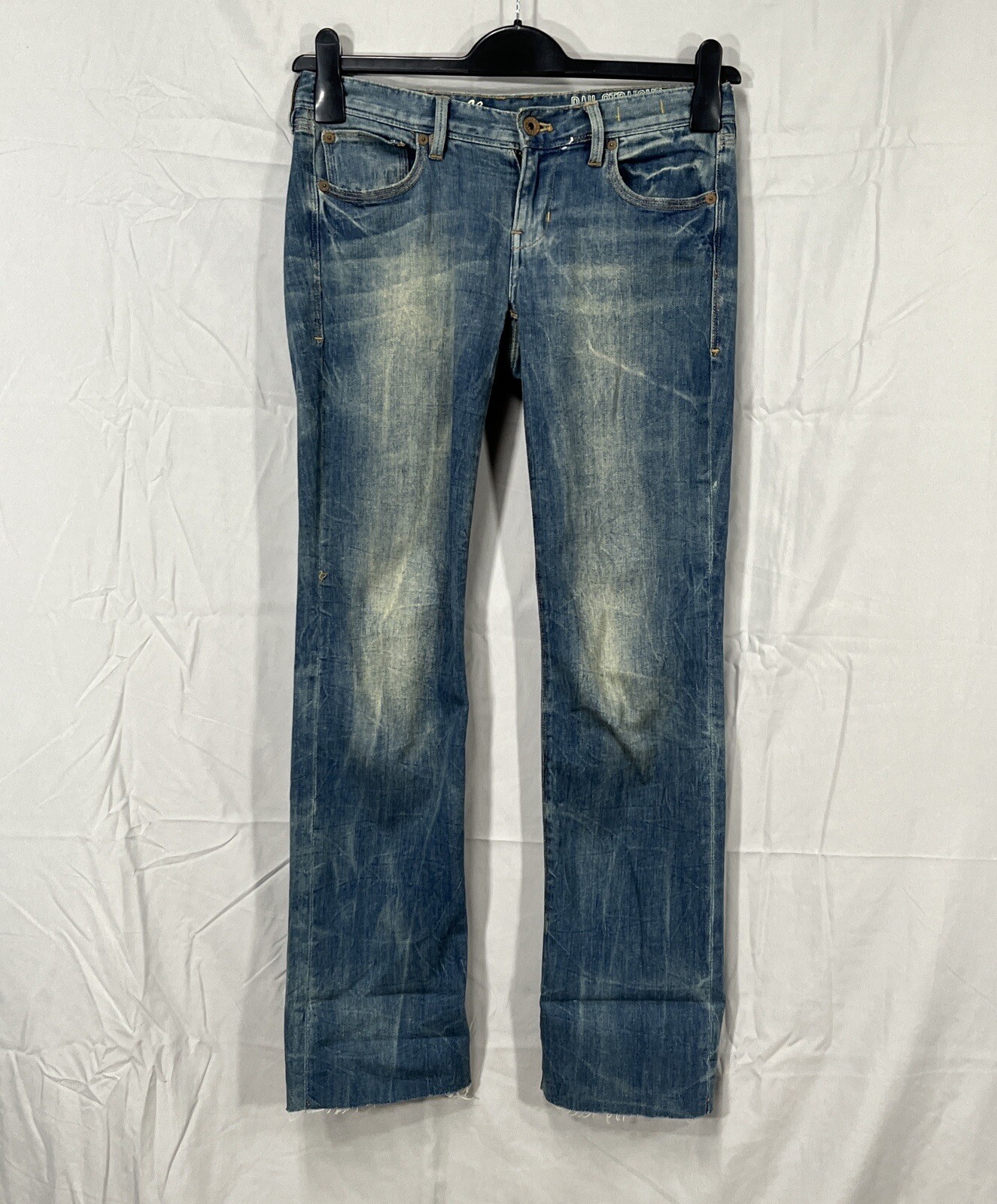 MADEWELL Rail Straight Blue Distressed Dirty Look Denim Jeans 26x34