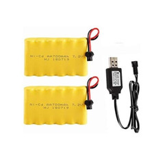 7.2V 700mAh NI CD Battery Rechargeable for Huina 1550 550 RC Excavator 2Pack NEW