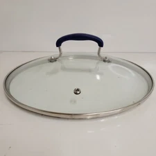 Pioneer Woman Cookware 10" Glass Pot Pan Lid Only Cobalt Blue Handle