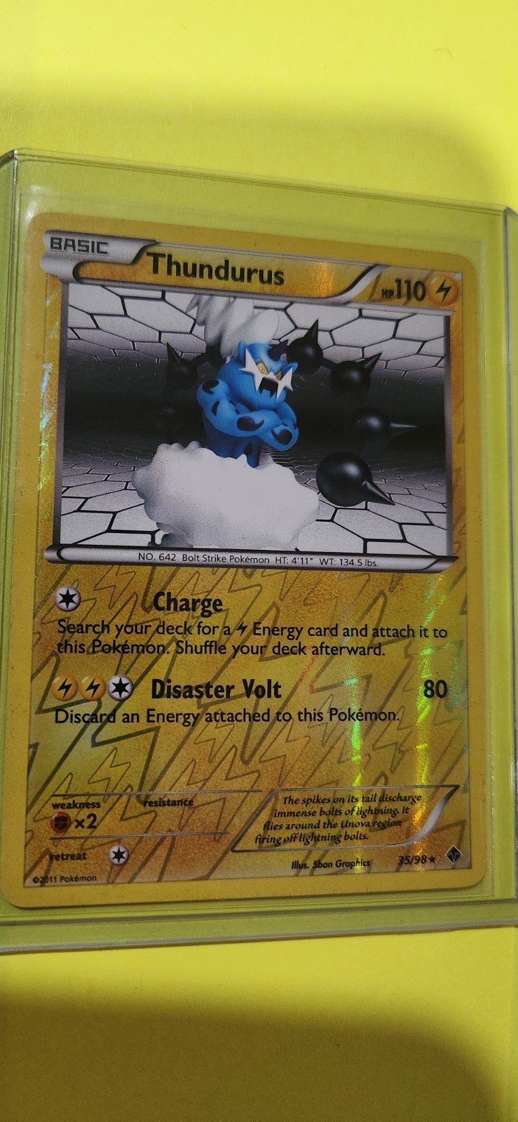 Thundurus 35/98 Holo Rare Emerging Powers Pokémon Card reverse lightning Holo