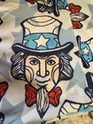 LuLaRoe Tall/Curvy Leggings Independence Day Uncle Sam heads light blue backing — photo 3