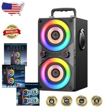 Powerful 100W Bluetooth Party Speaker, Big Bass, Subwoofer, TWS, LED Lights, ...