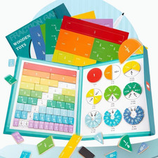 Magnetic Fractions Demonstration Book, 102-Piece Set of Magnetic Fraction Tiles