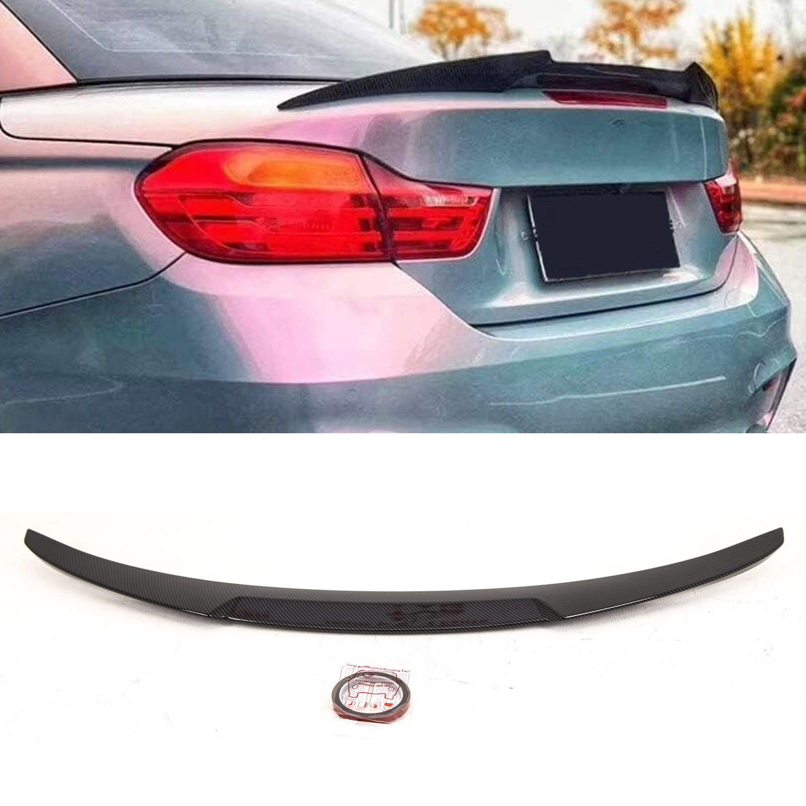 Fits BMW 4 Series F33 F83 M4 14-20 Rear Trunk Boot Spoiler Carbon Look