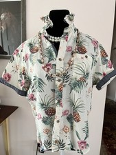 Burnside Women s sz M Tropical Floral Hawaiia...