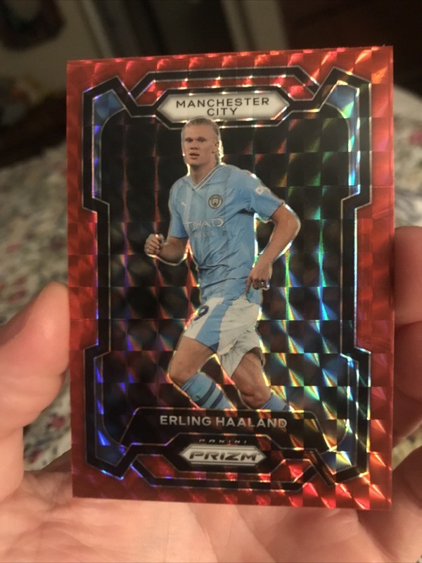 2023-24 Panini Prizm Premier League - Erling Haaland #3 Red Mosaic Prizm