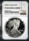 1987 S Proof $1 American Silver Eagle Dollar NGC PF69 Ultra Cameo