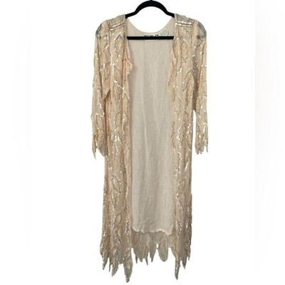 Vintage Scala Pale Pink Silk Sequin Evening Coat.