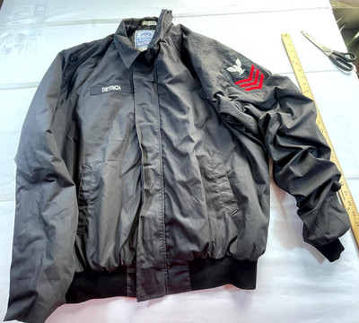 DSCP Quarterdeck Collection Utility Jacket Unisex XL Black Officer name Dietrich