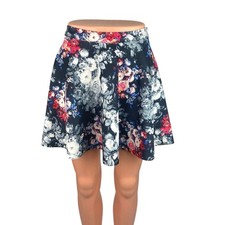 Abercrombie  Fitch Multicolor High Waist Floral Pleated A Line Mini Skirt Sz XS