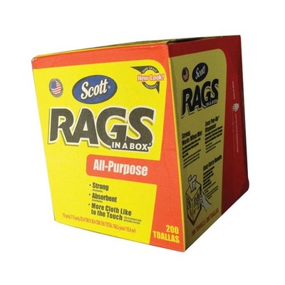 OEM Grade Shop Towels Rags in a Box 200 Count 10'' x 14'' Pop-Up Dispensing