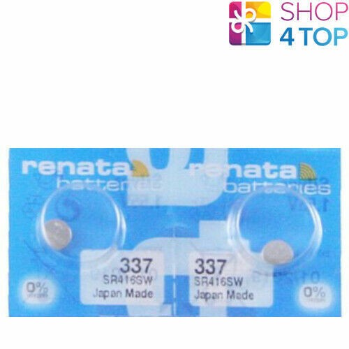 Renata 337 / SR416SW Uhrenbatterie – 2 Stück, 1,5 V, Silberoxid, Schweizer Qualität