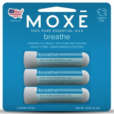 MOXE Breathe | Himalayan Salt Inhaler | Help Clear Congestion, Boost 3 Pack 