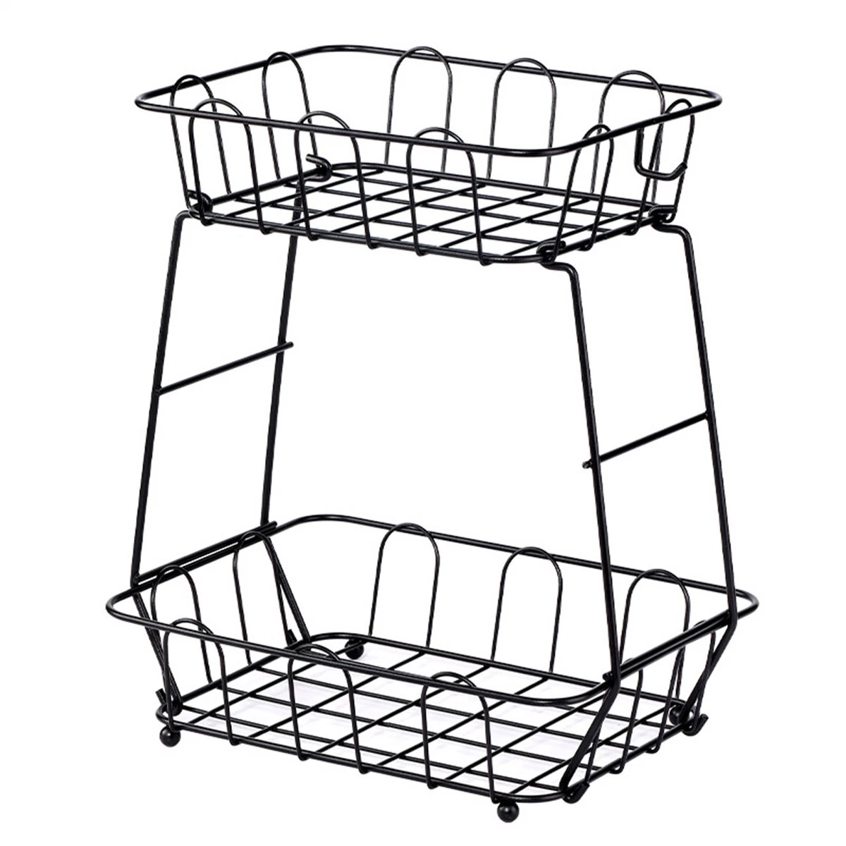 2 Tier Fruit and Vegetable Storage for Kitchen Counters Metal Construction