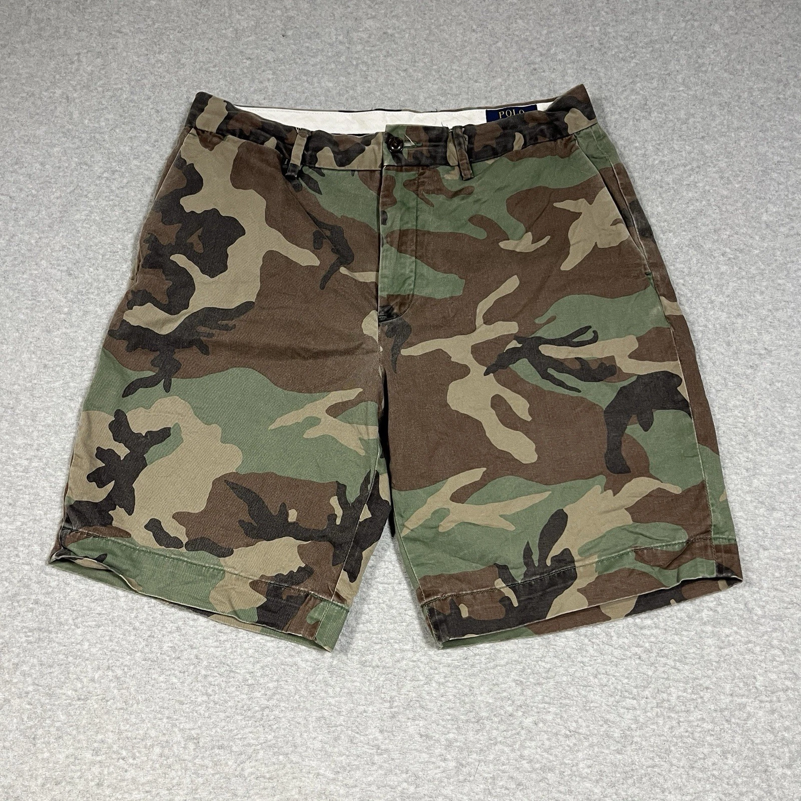 Polo Ralph Lauren Shorts Mens 30 Green Camouflage Chino Stretch Classic 8 Read