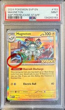 Magneton SVP 153 PSA 9 Surging Sparks STAFF Prerelease Promo Graded Pokemon Card