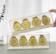 Vitrine Médailles Pièces Acrylique Boîte Présentoir Transparent 4 Emplacements