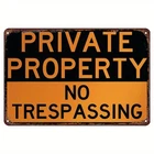 Vintage 'No Trespassing' Tin Metal Signs Home Décor Waterproof & Weather-Resista