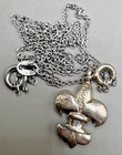 925 Sterling Silver Fleur de Lis Pendant Necklace Marcasite Style Vintage — photo 5