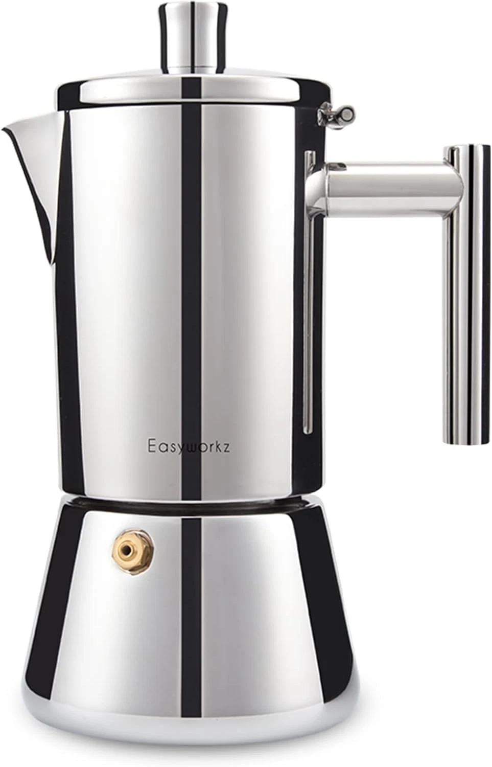 Easyworkz Diego Stovetop Espresso Maker Stainless Steel 6.8 oz, Silver