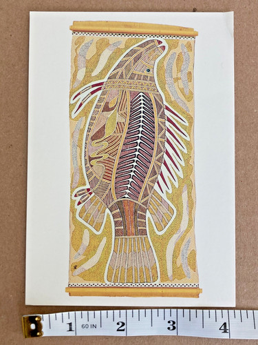 Barramundi X-Ray ROSLYN ANN KEMP Vintage Aboriginal Artistic Post Card unused