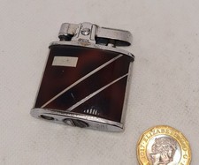 Omega Benzinfeuerzeug in Schildpattoptik Emaille funktionsfähig schönes Geschenk