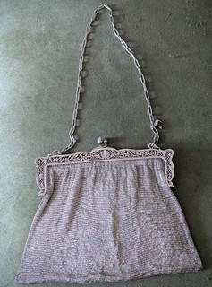Sac en mailles argent Art Nouveau / Jugendstil – Argent massif 800 – 452 g