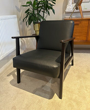 IKEA EKENÄSET Black Armchair Wood Frame