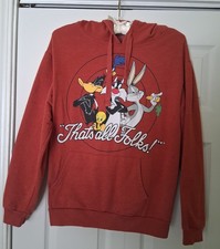 vintage looney tunes hooded sweatshirt xl Bugs bunny road runner daffy duck
