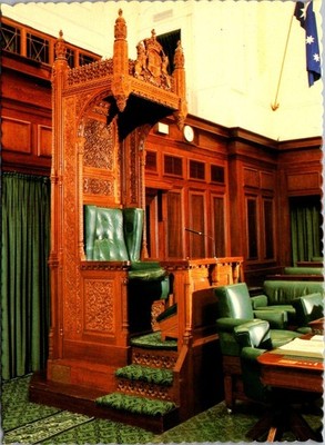 Parliament House Canberra Speaker's Chair House of Representatives Postcard