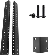 8U Steel Rack Rails Kit with Hardware - 2 Pieces (8URR)