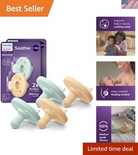 Orthodontic 4-Pack Soothie Pacifiers - 100 Silicone, Easy to Clean for Babies