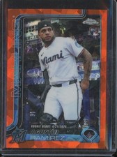 2025 Topps Chrome Update Sapphire AGUSTIN RAMIREZ RC Debut Orange Ref /25 MT13
