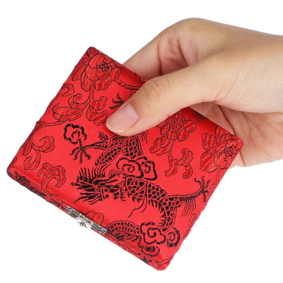 Stylish Red Oboe Reed Box with Durable Wooden Cloth Cover Holds 6 Reeds ...