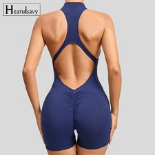 Short Sports Jumpsuit Sleeveless Gym Set Women Yoga Clothes Rompers Workout One-