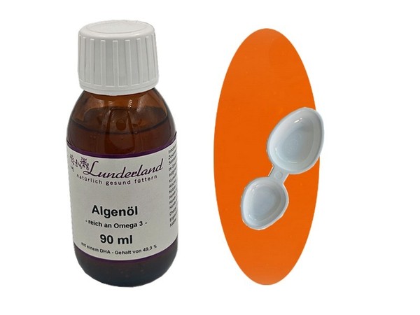 Lunderland AlgenöL 90Ml + LöFfel / ErgäNzungsfuttermittel FüR Hunde Und Katzen-image
