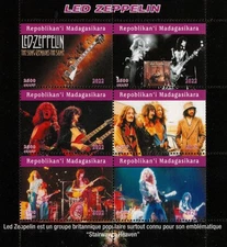 Foglio francobolli Led Zeppelin 2022 MNH