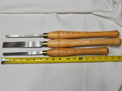 Set of Three Wood Turning Tools 1'', 1/2'' and 3/8'' Robert Sorby Sheffield England