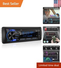 Single Din Car Stereo Bluetooth: 1-Din Car Radio Receiver - in Dash Digital M...