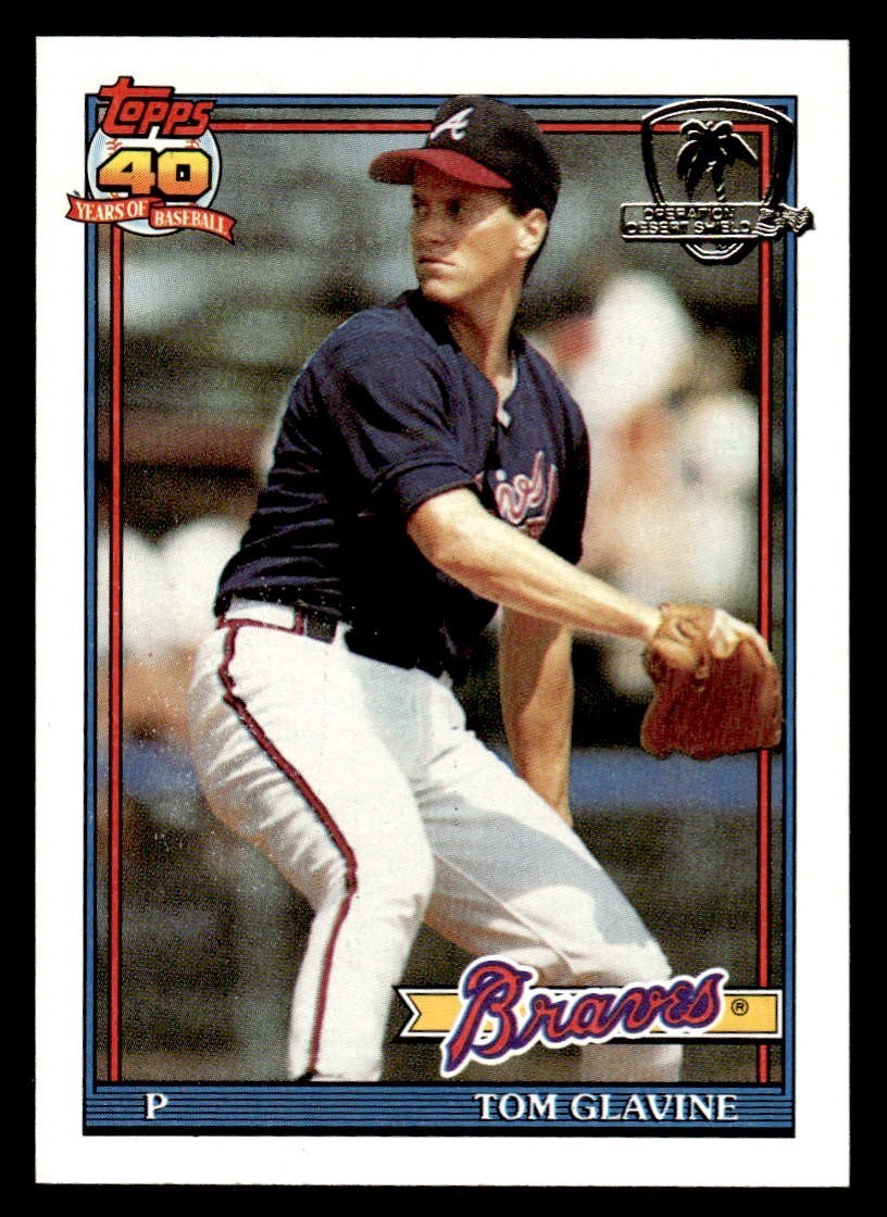 1991 Topps Desert Shield Baseball #82 Tom Glavine NM/MT *f1