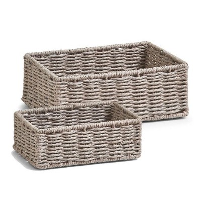 Zeller Aufbewahrungskörbchen-Set 20x14x7, 24x18x9 cm Grau