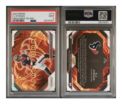 2023 Panini Prizm - Fireworks C.J. Stroud #F-10 Silver Prizm (RC) PSA 9 MINT